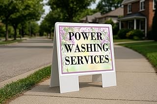 Power Washing Services Spring Flowers Purple Lilac A-Frame Double Sided 23x23 in. sign