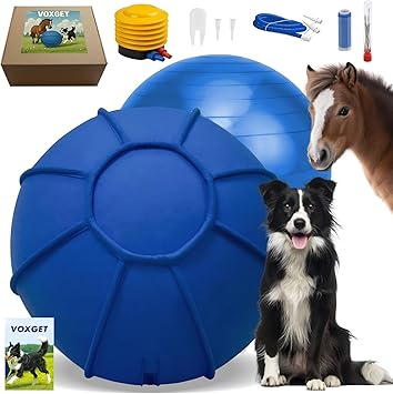 Herding Ball Toy for Dogs and Horses, 25" Thickened Durable Herding Ball Set for Australian Shepherd, Interactive Dog Training Toys for Large Breeds Outdoor Play, For Pet Use Only Dark Blue,L