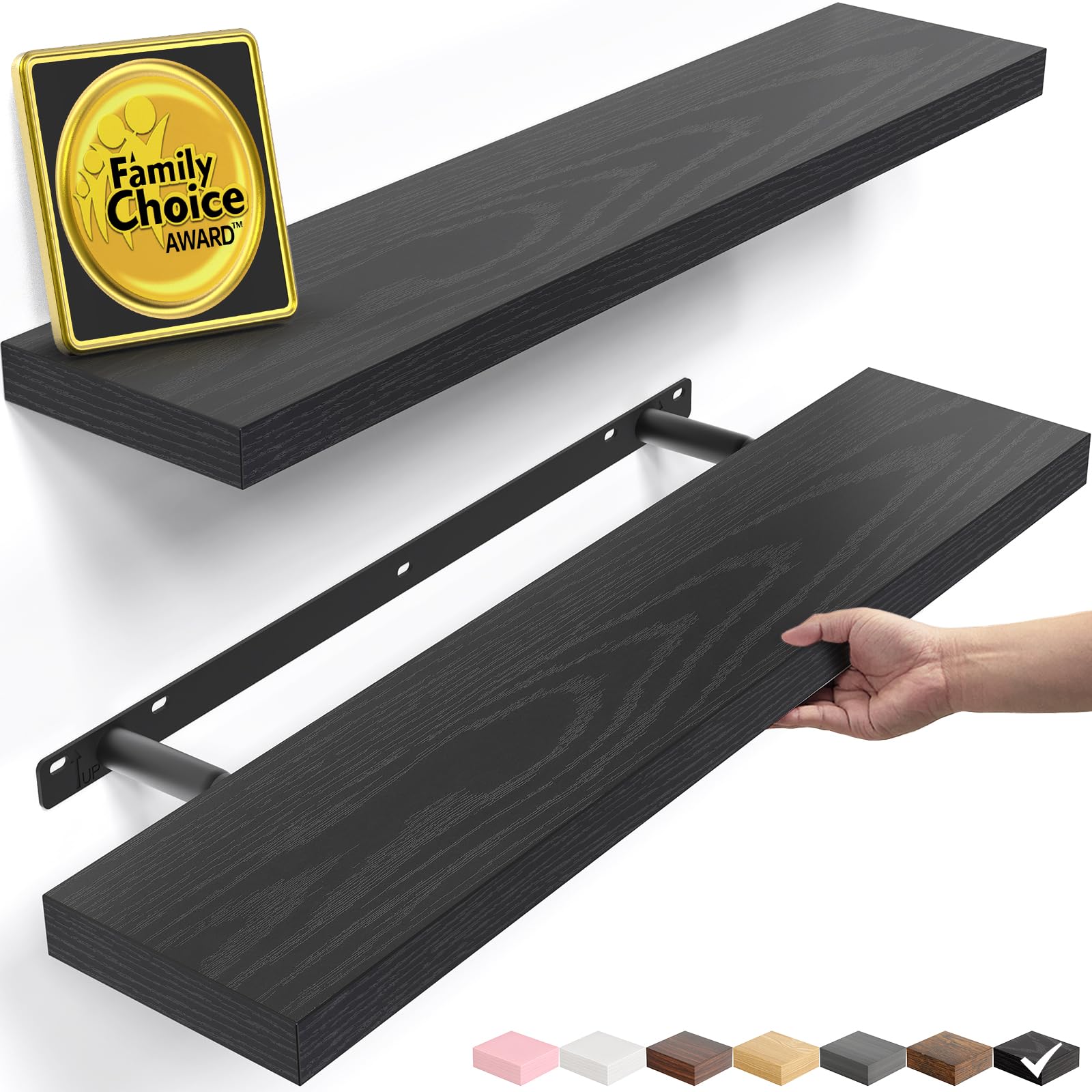 Grey Floating Shelves - Set of 2 -10