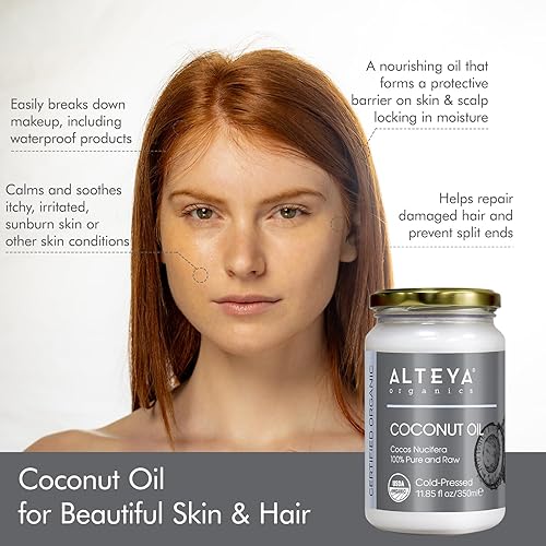 Miniatura 4 de Alteya Aceite de coco virgen extra orgánico, 11.85 fl oz, 100% certificado por USDA, aceite de coco extra virgen natural orgánico puro (Cocos