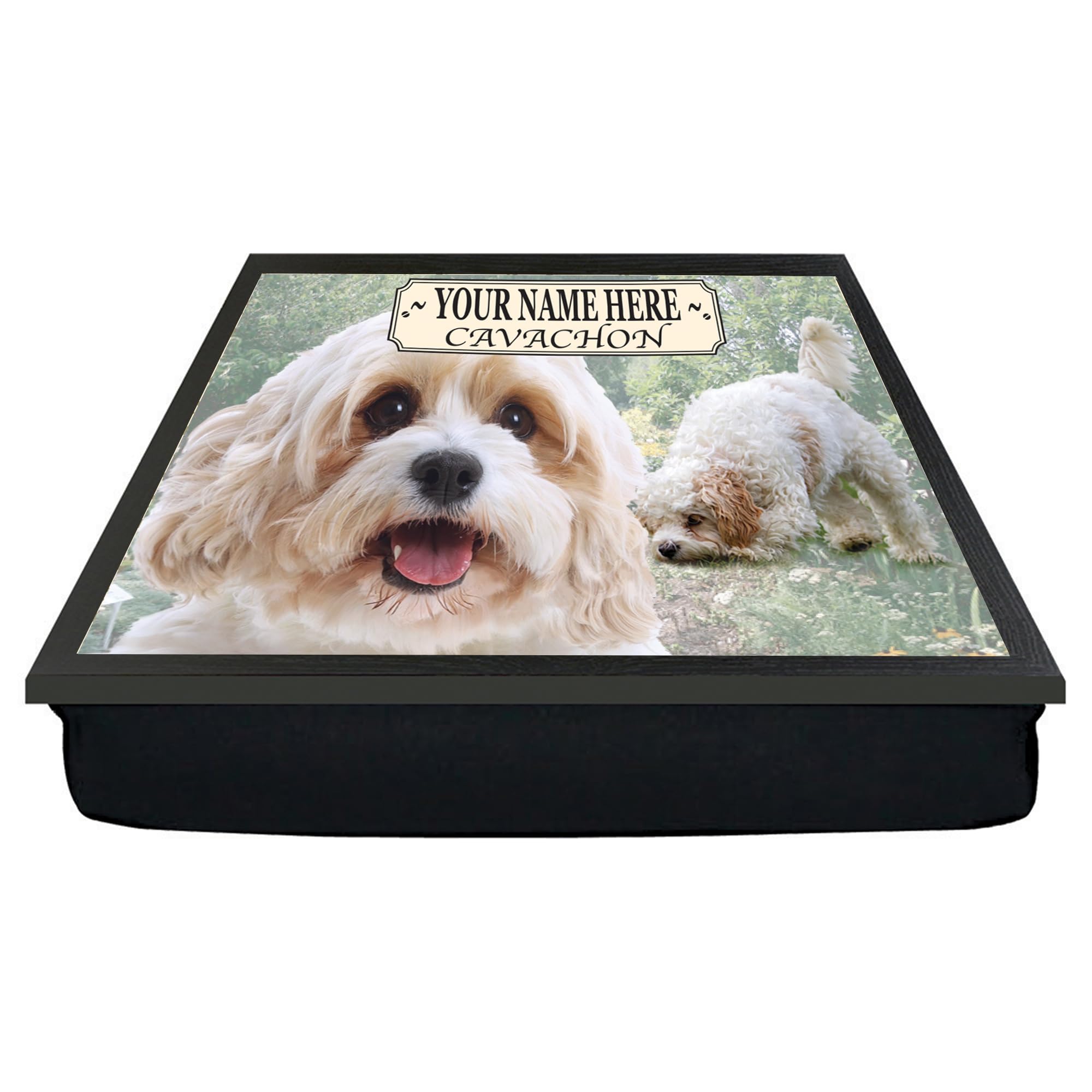 Cavachon Personalised Dog Breed Lap Tray Gift Present