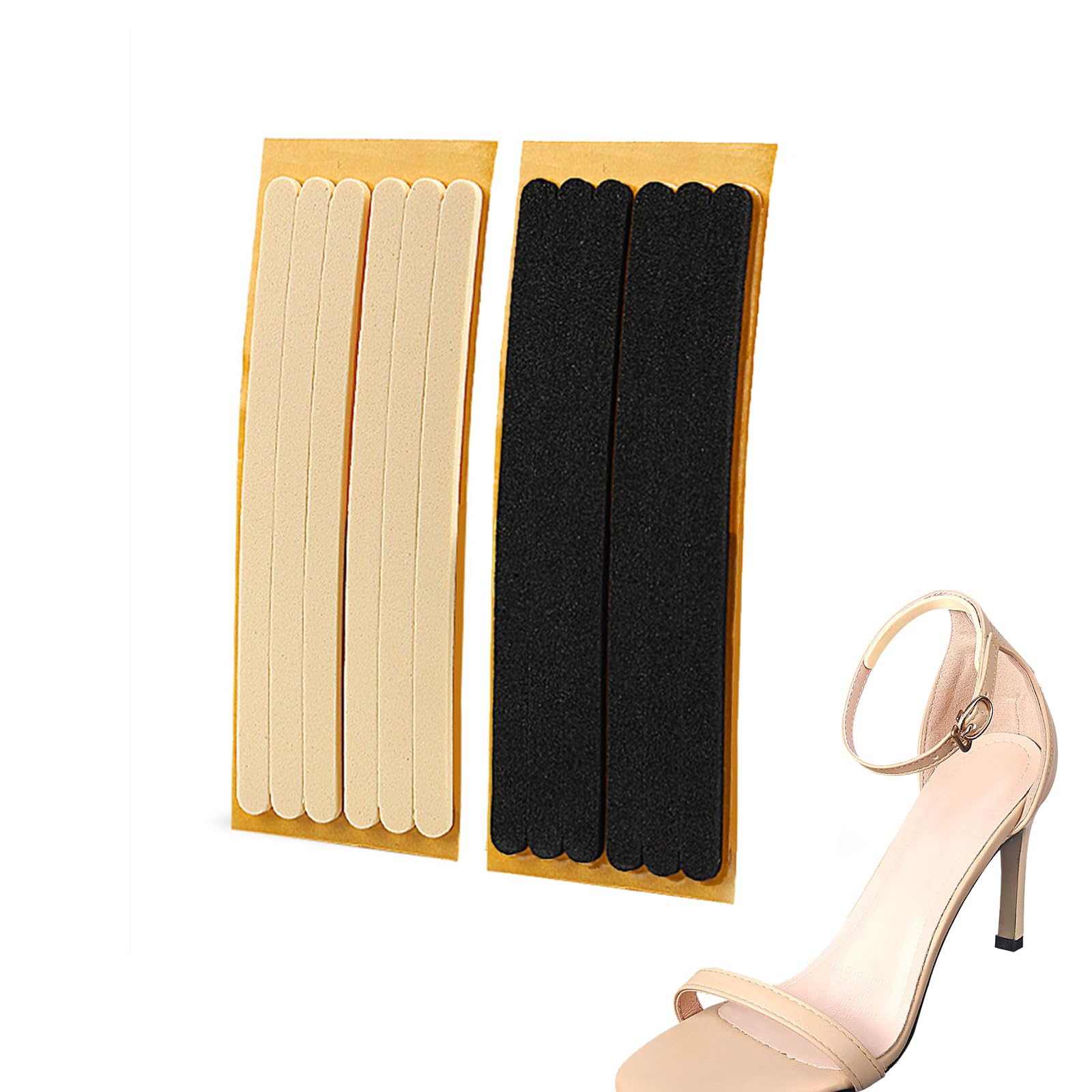 12 piezas de correas acolchadas para mujer, agarre antideslizante para el talón, agarre adhesivo para zapatos, correas de talón finas para tacones altos, mujeres y hombres, zapatos sueltos, negro y