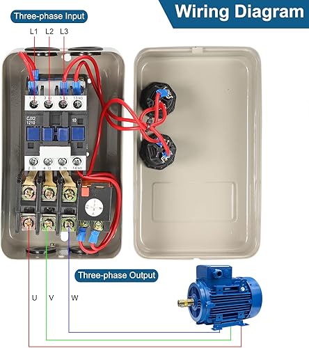 Miniatura 5 de PATIKIL Arrancador magnético del motor eléctrico, 380V 4KW 5HP, arrancador magnético del motor del interruptor trifásico para el compresor de aire
