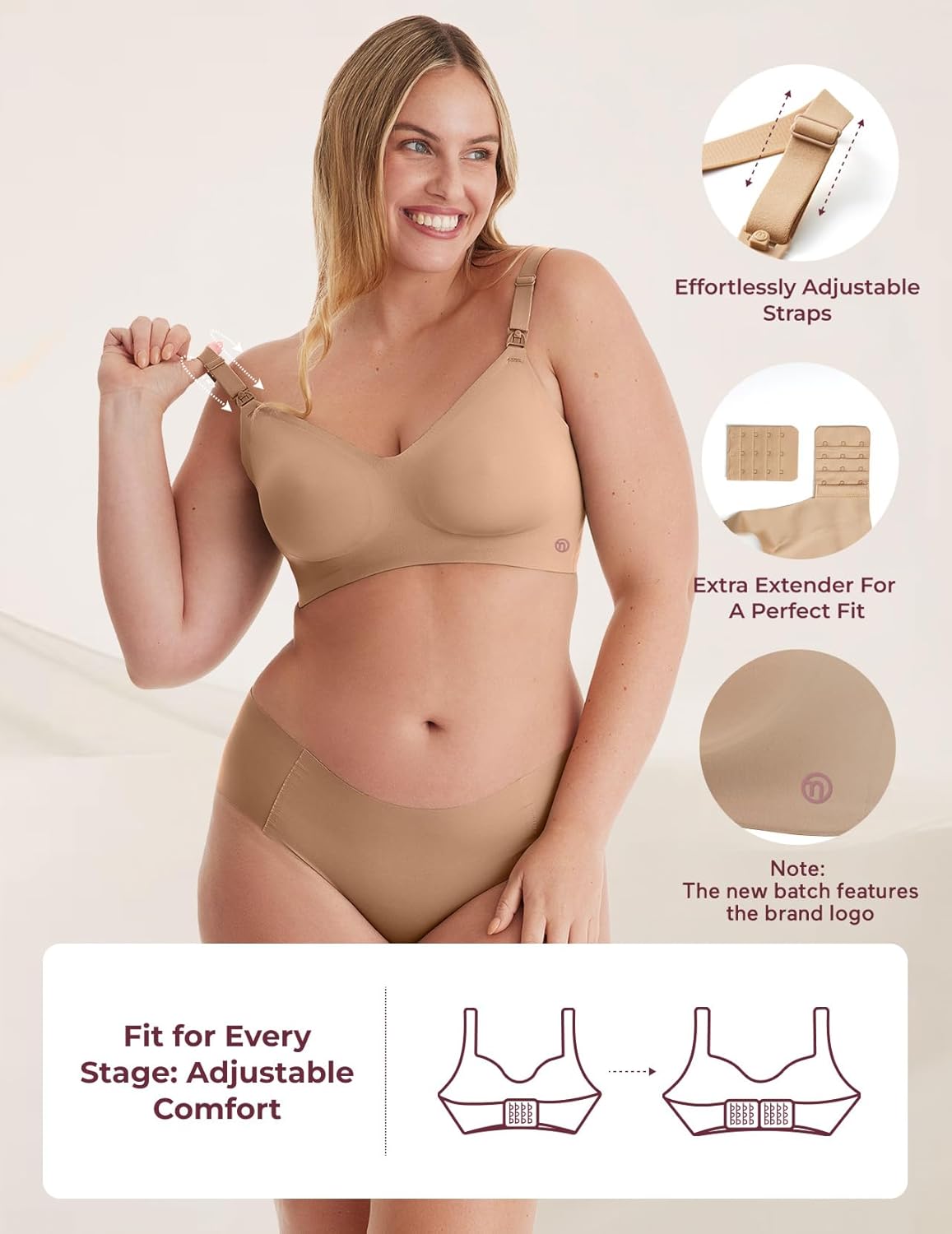 Momcozy Nursing Bras for Breastfeeding, YN21 Seamless Ultra Comfort Maternity Bra, Natural Shape, Pregnancy Sleep Bralette - Image 4