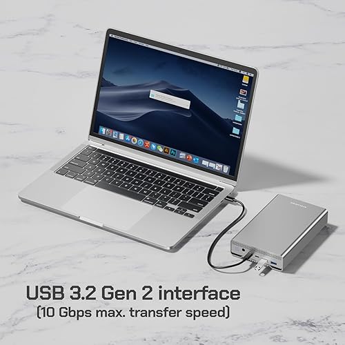 Miniatura 3 de Avolusion PRO-G1 Series 10TB USB 3.2 Gen 2 (10Gbps) Disco duro externo USB-C con HUB USB para PC de escritorio Windows o MacOS (Plata)