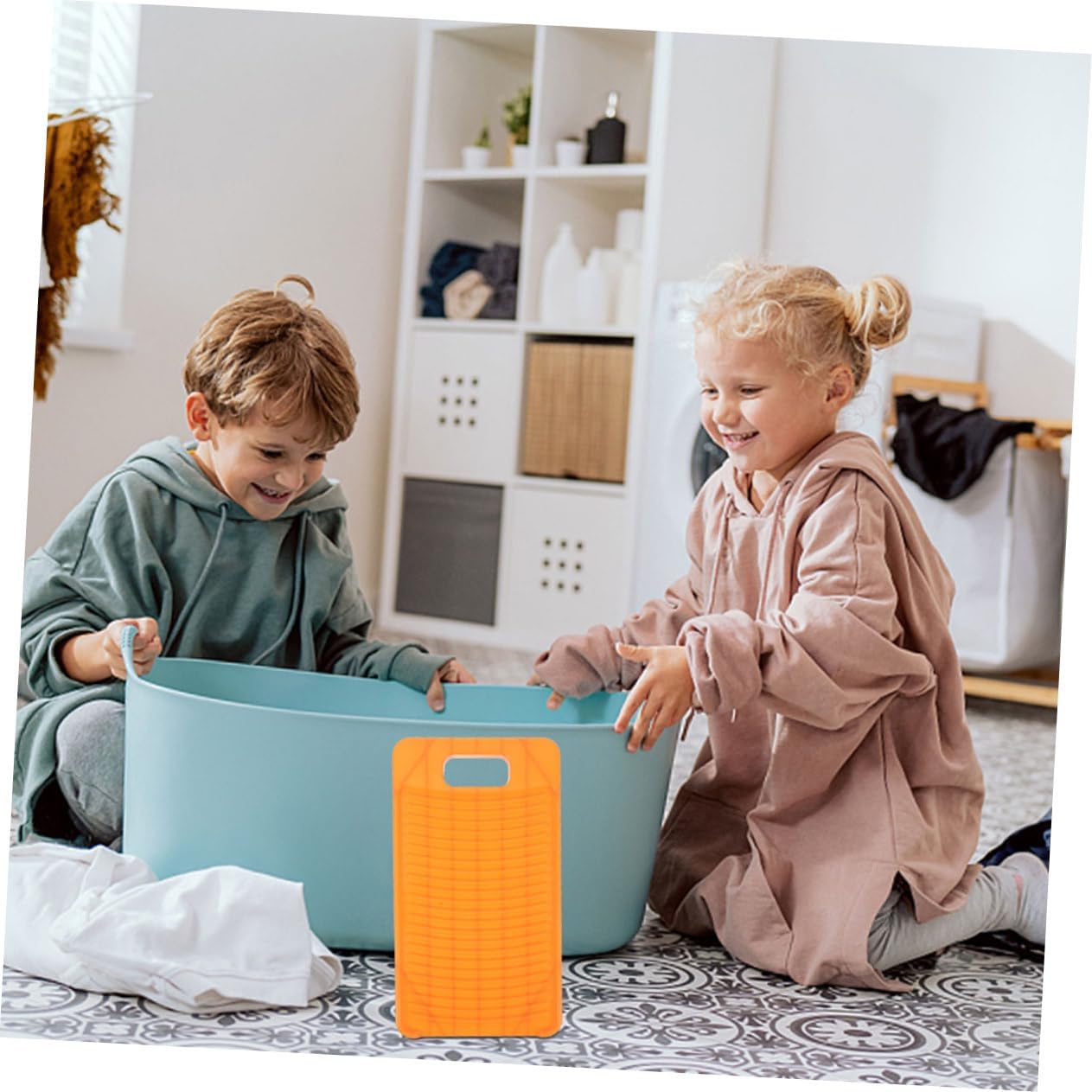 2pcs Hangable Nonslip Plastic Washboard for Clothes Cleaning