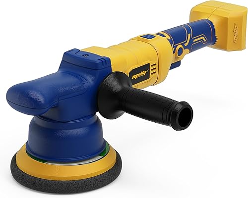 MaxMore Pulidora de búfer de coche de 5 pulgadas compatible con batería DeWalt de 20 V MAX, cera aleatoria orbital inalámbrica de 6 velocidades