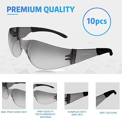 Miniatura 3 de Ansi Z87.1 Ansi Z87.1 - Gafas de seguridad transparentes a granel resistentes a los impactos, lentes protectoras para hombres y mujeres