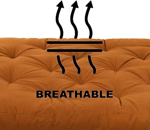 Miniatura 13 de Trupedic x Mozaic - Colchón futón estándar de 8 pulgadas tamaño Queen (marco no incluido), naranja canela básico, ideal para habitaciones de niños o