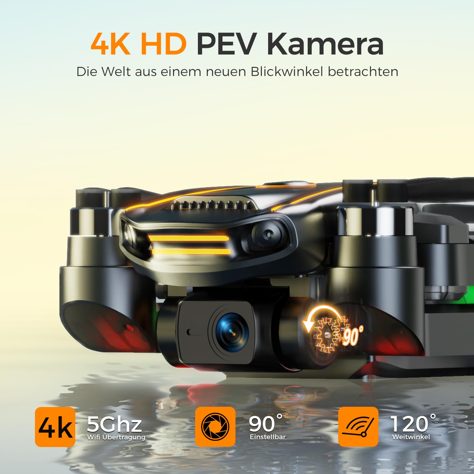 GPS Drohne mit kamera 4K für Erwachsene und Kinder (Bildschirmfernsteuerung)Drone die dir folgt,Zwei Intelligente Akkus,2 Stück Batterien Lange Flugzeit,Auto Rückkehr,Bürstenloser Motor,Unter 249g,C0