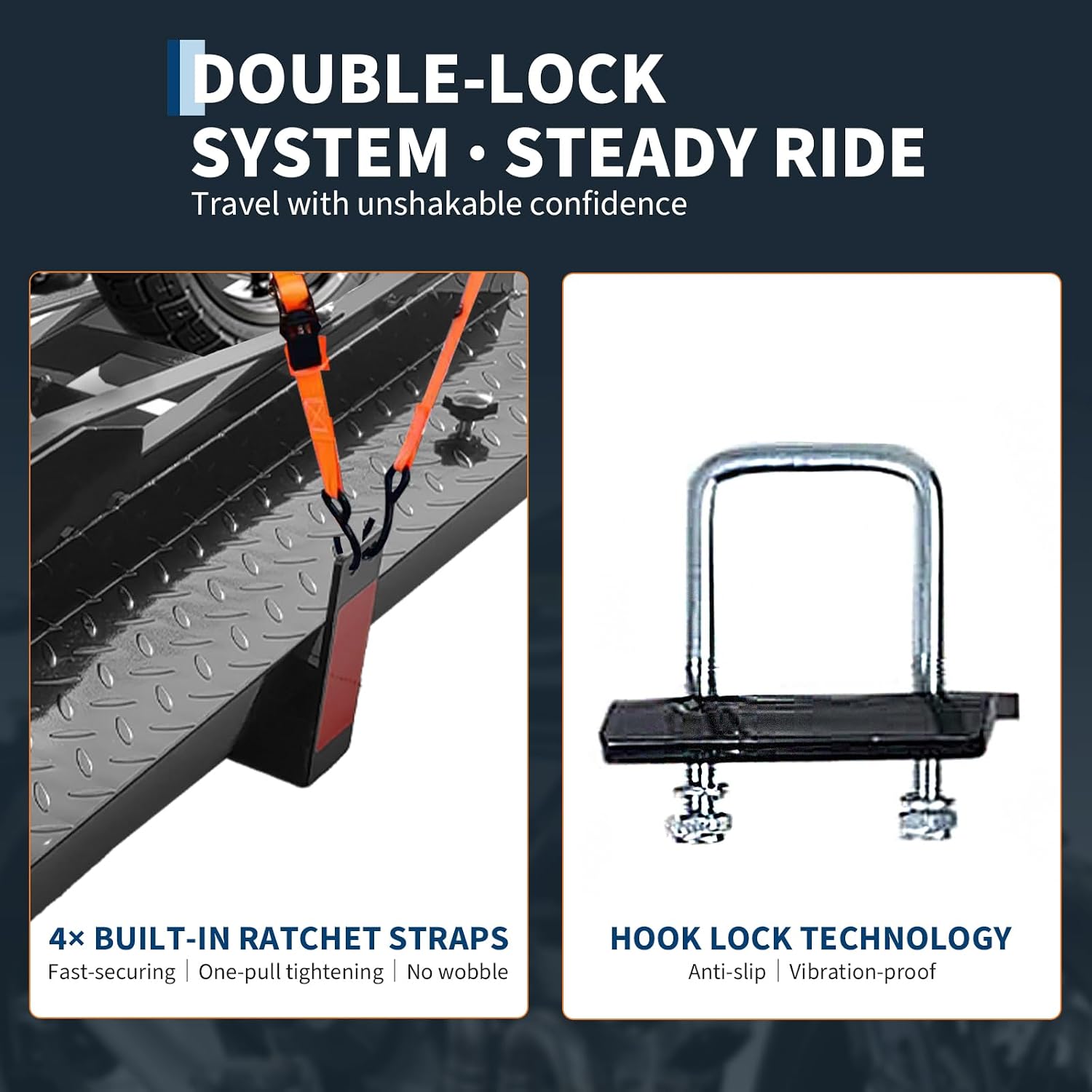Motorcycle Hitch Carrier Bike Rack Premium Aluminum | 600LB Capacity with Low-Profile Engineering | Quick-Connect Installation for Truck/SUV Applications