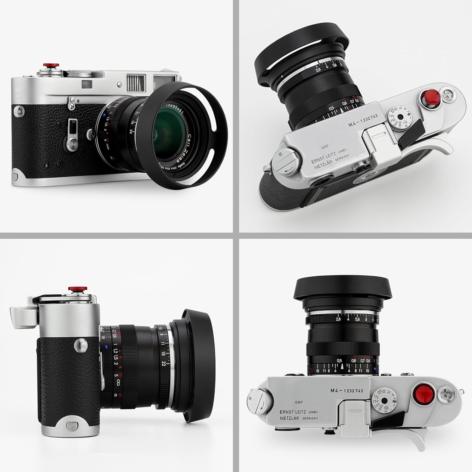 Haoge LH-ZV09 Round Metal Lens Hood Compatible with Carl Zeiss C Biogon T* 4.5/21 21mm f4.5 ZM, C Sonnar T* 1.5/50 50mm f1.5 ZM Lens