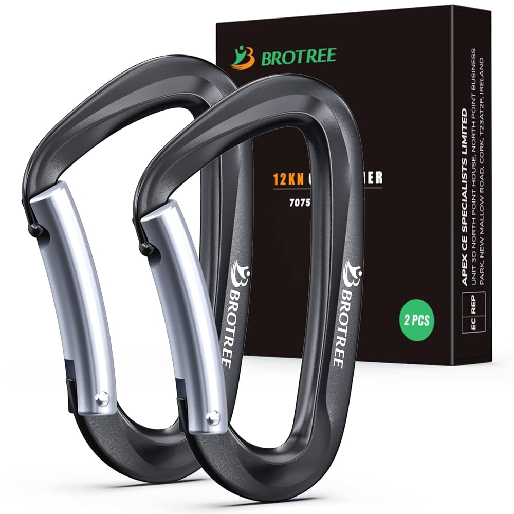 Brotree Locking Carabiner Clips 12kn 1200 Kg Heavy Duty Carabiners | Desertcart