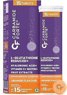 Glutathione Effervescent | Japanese Reduced L Glutathione 600mg with Vitamin C, Hyaluronic Acid, Vitamin E & Biotin - 15 Effervescent Tablets