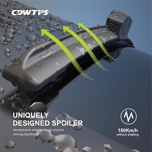 Miniatura 7 de Limpiaparabrisas de 24 + 22 pulgadas, repelente al agua, para todas las estaciones, gancho en J y U, paquete de 2 unidades