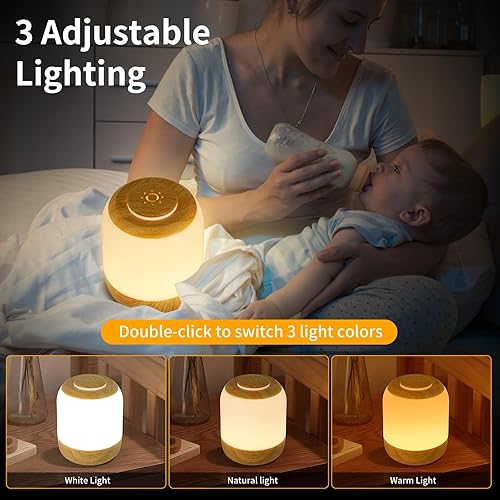 Vista 4 de Paquete de 2 luces nocturnas suaves para el cuidado de los ojos, luz nocturna táctil para bebés, niños y adultos, pequeña lámpara de noche, 3