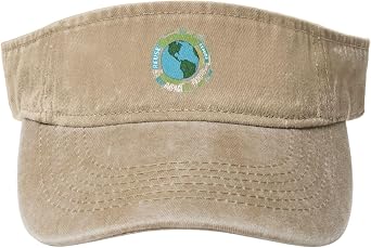 Vintage Earth Sun Visor Hats for Women Men Cotton Adjustable Sports Empty Top Golf Cap