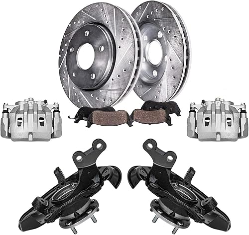 Miniatura 33 de Detroit Axle - Kit de freno delantero para Ford Explorer Mercury Mountaineer 2002-2005 Bujes de rodamiento de rueda perforados y ranurados rotores