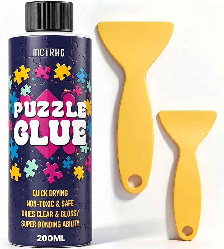 Clear Jigsaw Puzzle Glue with Applicators, Quick-Dry, 200mL