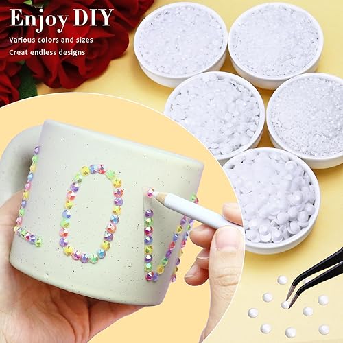 Vista 83 de 4500PCS Resin Flatback Rhinestone, 2mm 3mm 4mm 5mm 6mm Lemon Yellow Flatback Rhinestones for Tumblers, Nails Art, Mugs, Bottles, Craft Decoration