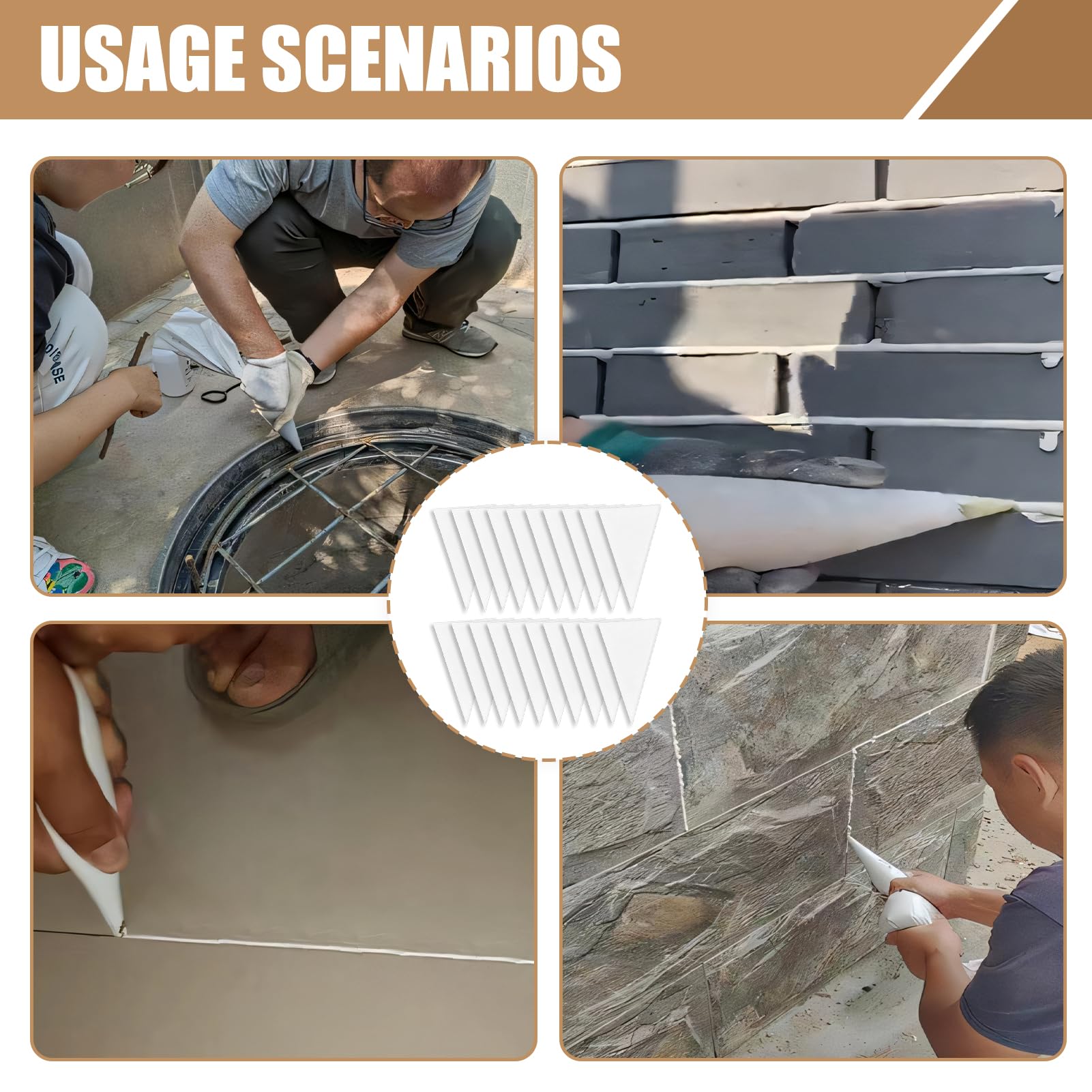 20 sacchetti per malta, À Jointer Professionnels, Sacs En Ciment Résistants Aux Déchirures, Sacs de Remplissage de Joints Durables, sacchetti per sigillatura in cemento antistrappo