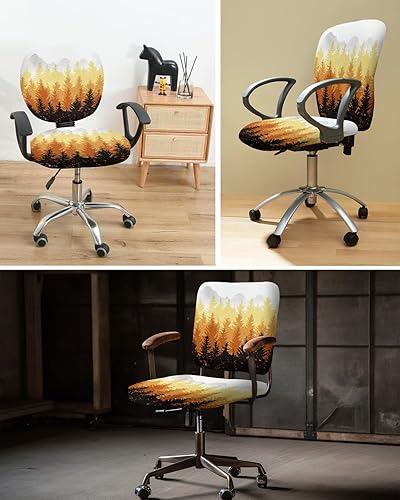 Miniatura 6 de Fundas elásticas para silla de oficina con árbol de otoño naranja, 2 piezas, suave y decorativo, protector para silla de escritorio de computadora,