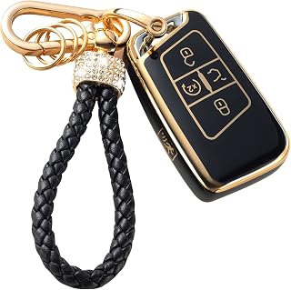 for VW Volkswagen Key Fob Cover with Keychain Lanyard, Soft TPU Key Fob Protector Shell Compatible with Volkswagen Tiguan Atlas Jetta Passat Golf Alltrack Smart Key Case