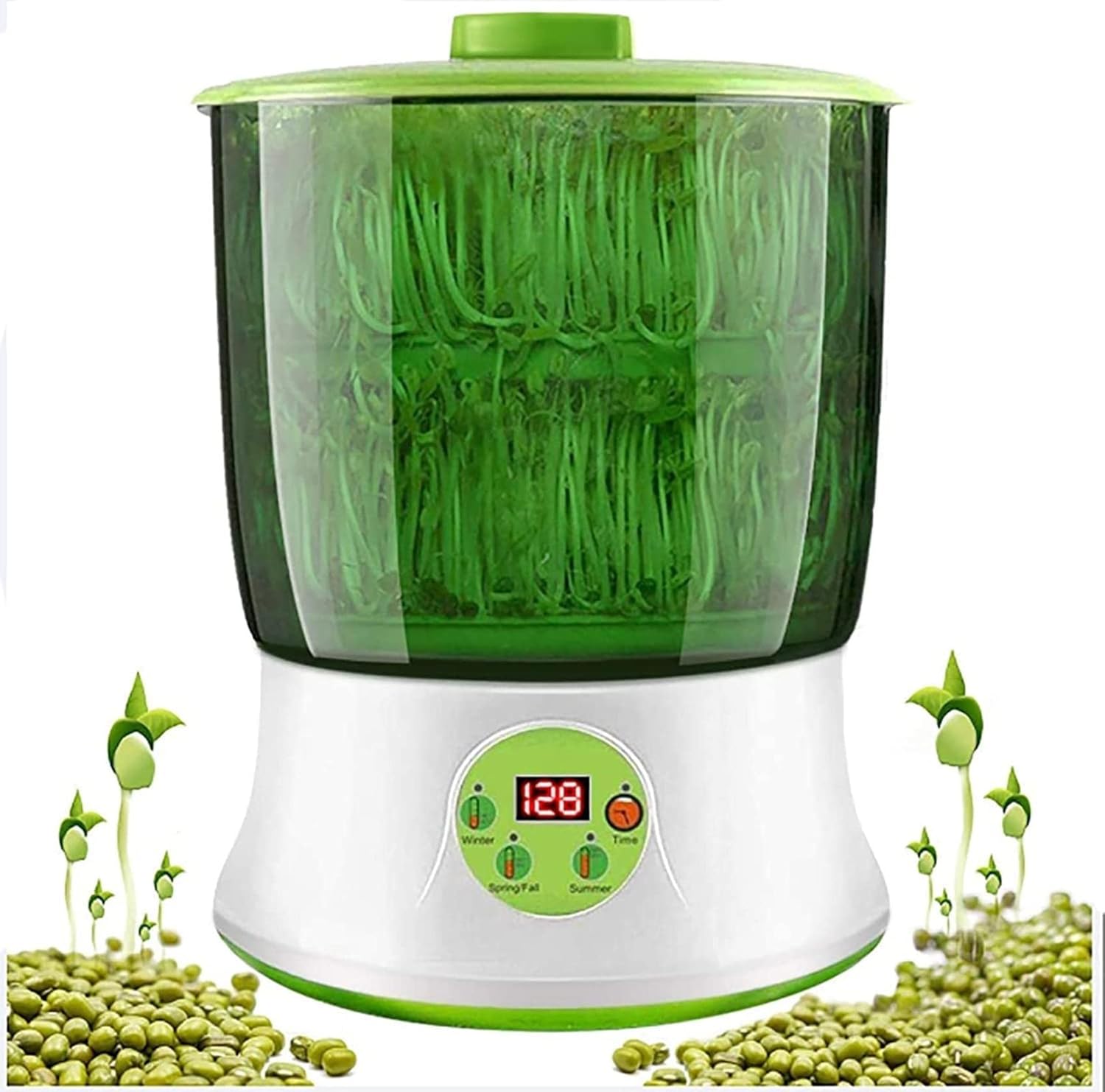 Double Layer Bean Sprouts Machine,Home Automatic Large-Capacity Intelligent Hair Bean Pot Homemade Artifact Bud Pot