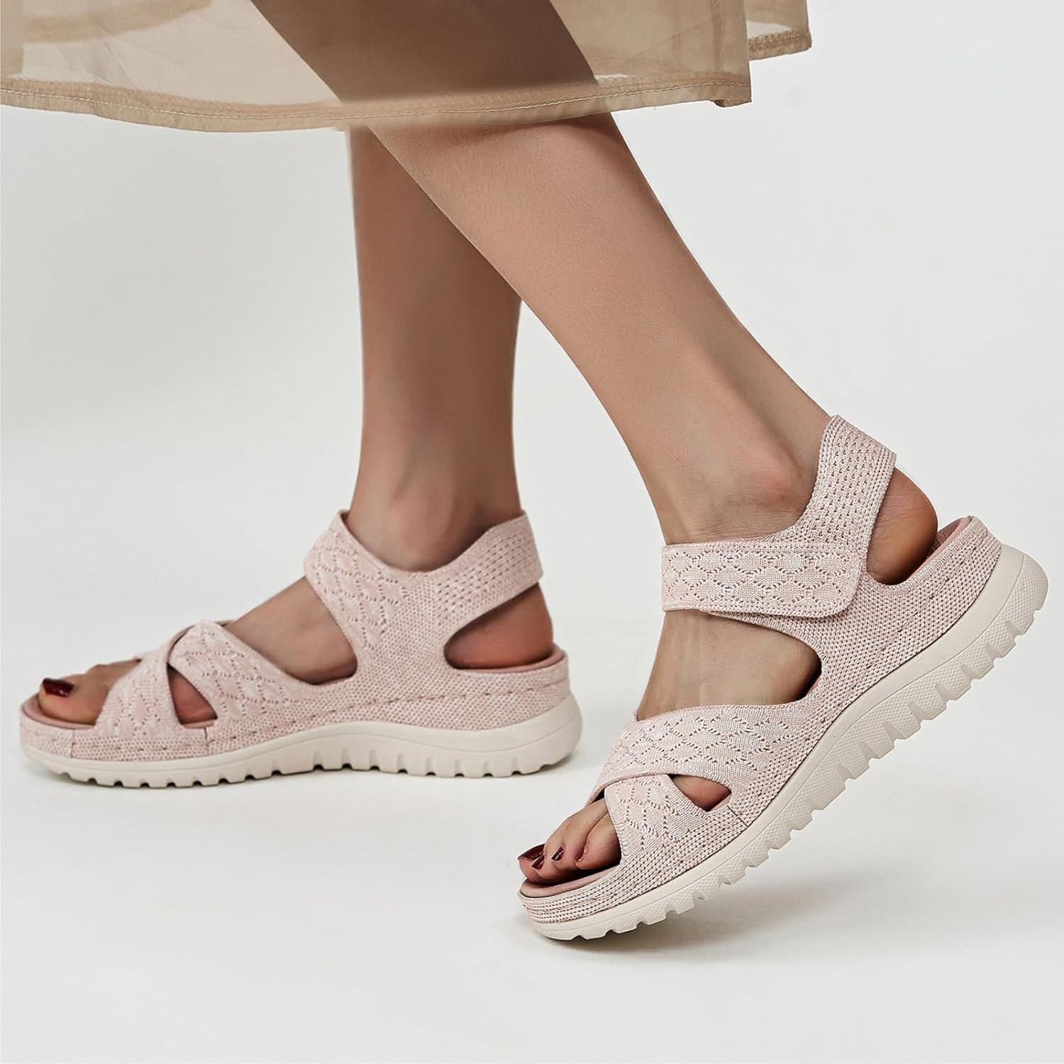 Womens Sandals Summer Dressy Gladiator Flat Comfortable Walking Shoes with Non Slip Casual Beach Sandal