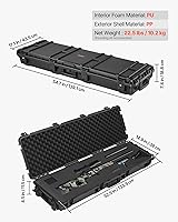 Vista 124 de VEVOR Rifle Case, Rifle Hard Case with 4 Layers Fully-protective Foams, Lockable Hard Gun Case with Wheels, IP67 Waterproof & Crushproof, for Rifles