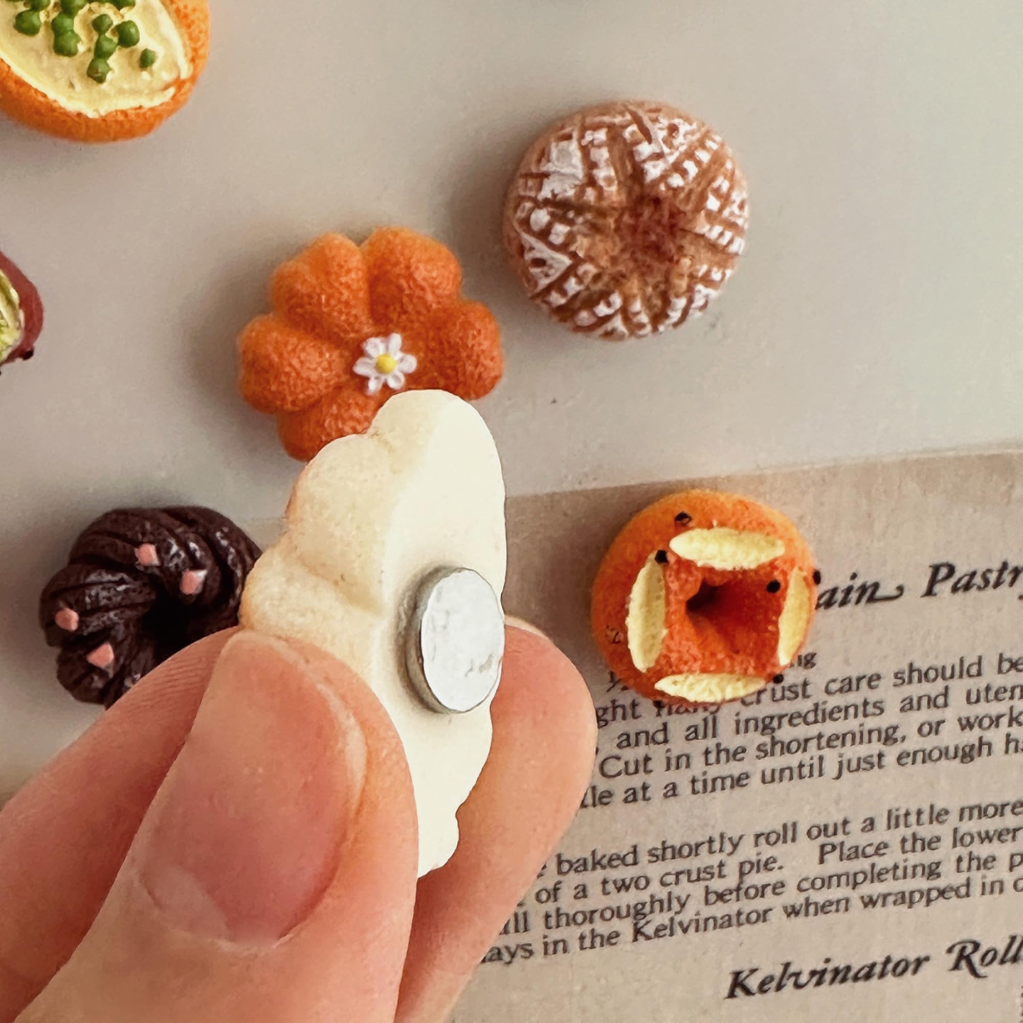 ＊ハンドメイド＊かわいいマグネット ⑤【5個セット】 Amazon.co.jp: 冷蔵庫マグネットセット - パンをテーマにしたミニ