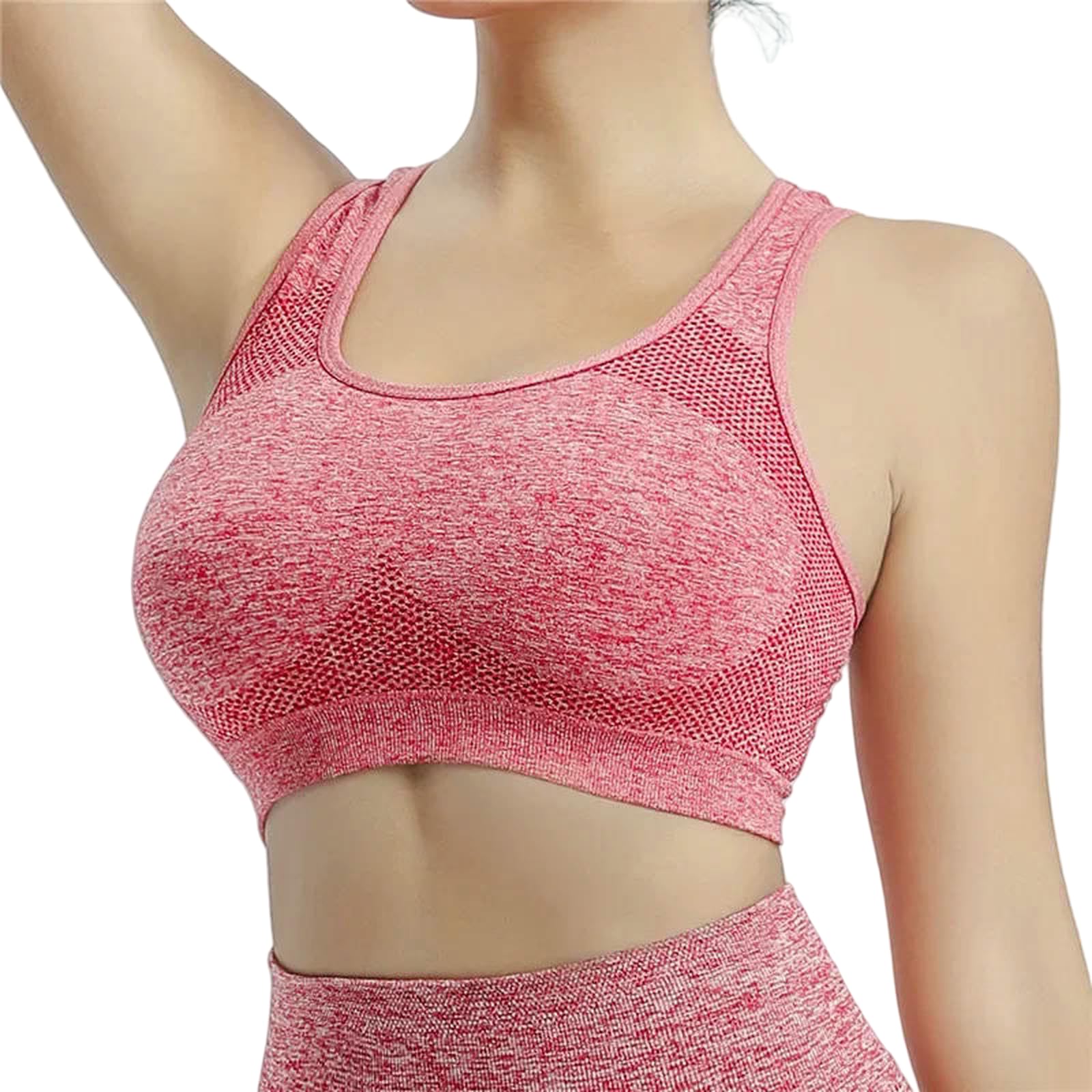 Reggiseno Sportivo Donna Women Sports Bra Top Top Push Up Fitness Yoga Bra Sport Top Sport per Donne Abbigliamento da Palestra da Corsa Traspirante-Rosso-m (40-60 kg)