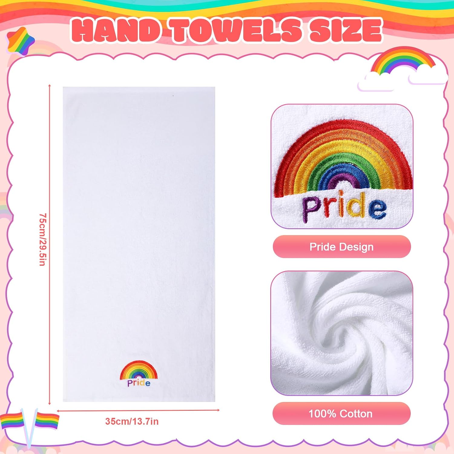 Tigeen 3 Pcs Pride Rainbow Hand Towels Set Love is Love LGBTQ Bathroom Towels 29 x 14 Inch Pride Day Dishcloth Gift for Lesbian Gay Bisexual Homosexual Equality Bathroom Home Kitchen Decorations
