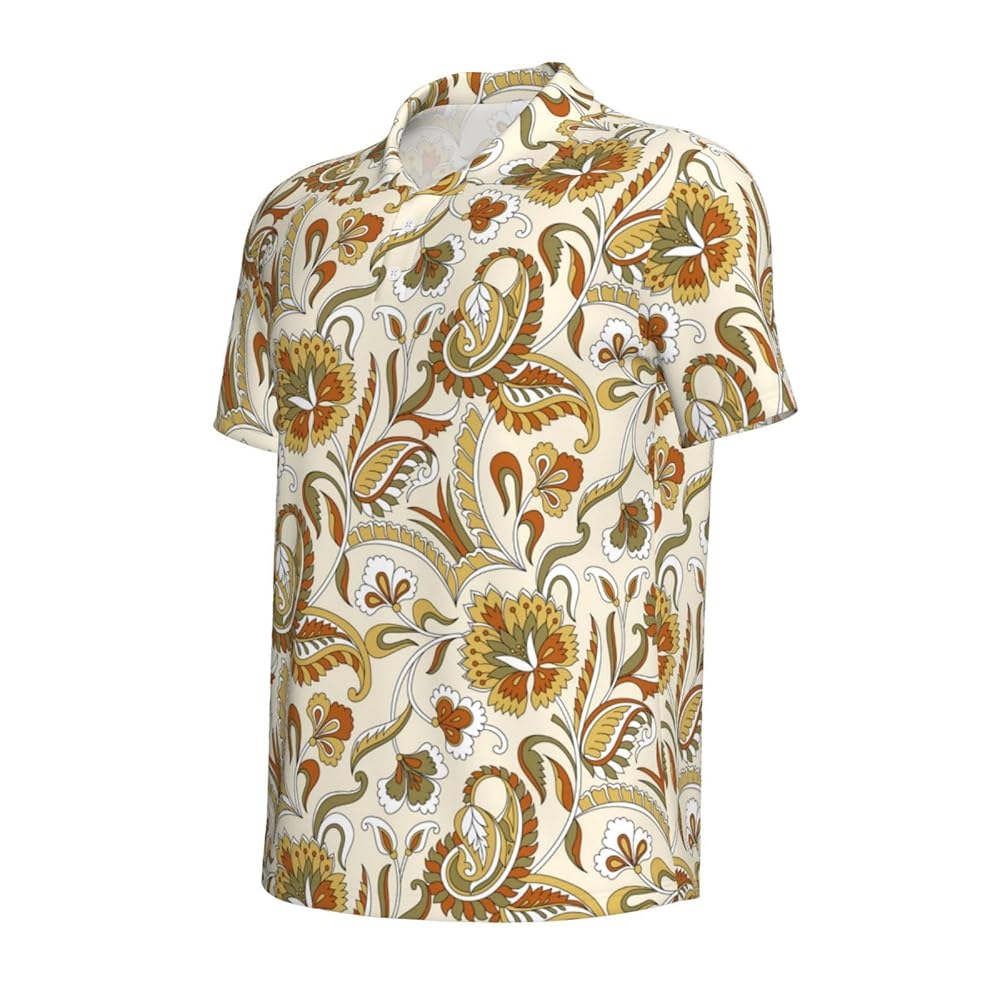 fr2ゴルフ Paisley Full Pattern Polo Shirt Mosytuky Paisley Print Golf Shirts for Men Dry Fit