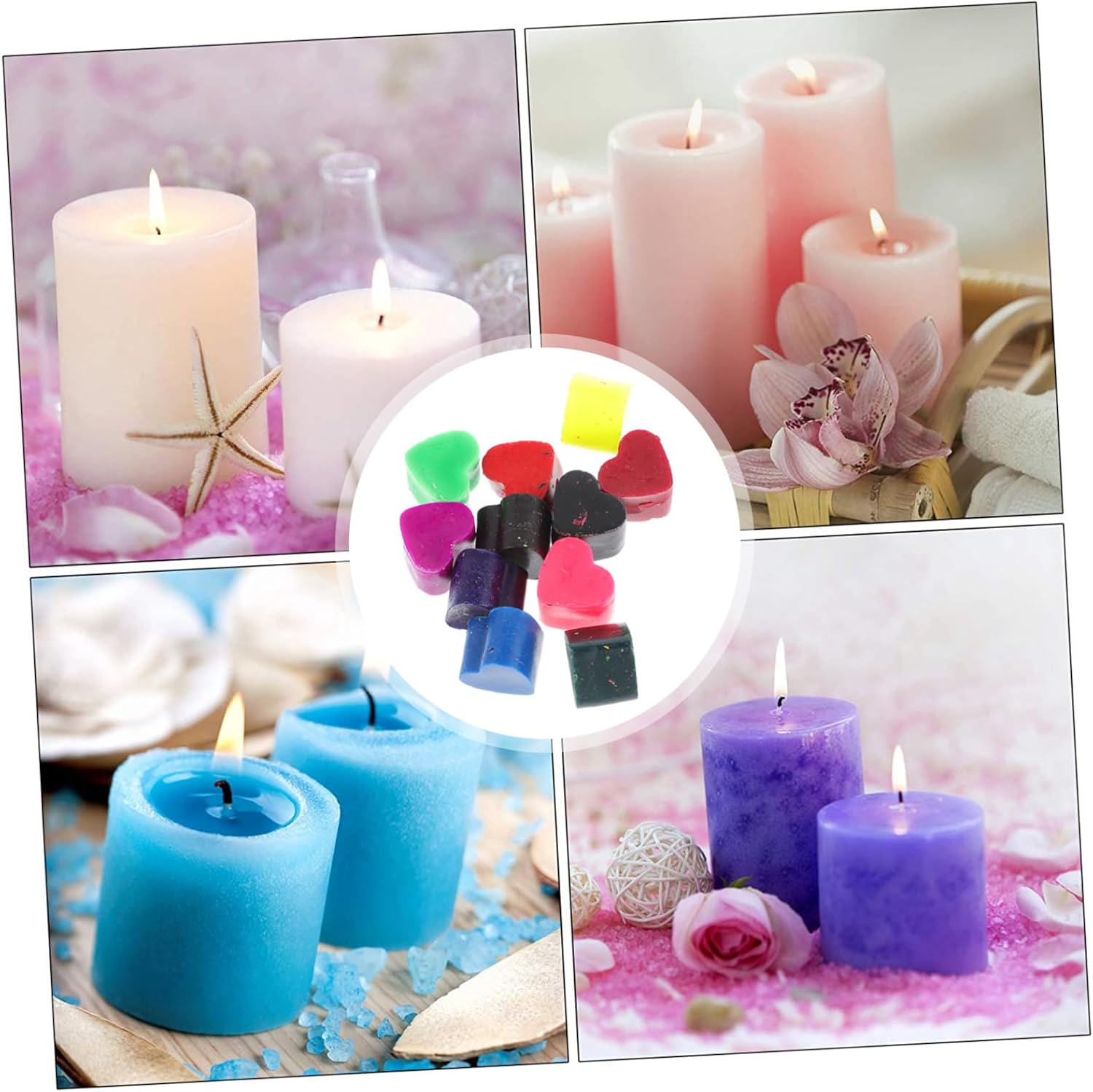 11pcs Candle Wax Dye Chips for DIY Candle Making Vibrant Color Wax Dyes for Paraffin Soybean Coconut Beeswax Easy Melting Colorants
