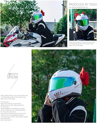 Miniatura 3 de Cascos de Motocicleta con Adorno de Moño Grande Adhesivo, Ornamento de Moño Motorbike Helmets Decor, Parches de Moda para Casco