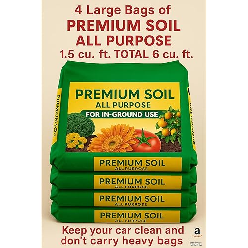 Lot of 4 Large Bags of Premium Garden Soil All Purpose, for In-Ground Use,1.5 cu. ft. Each Total is 6 cu ft. Delivered to Your Doorstep