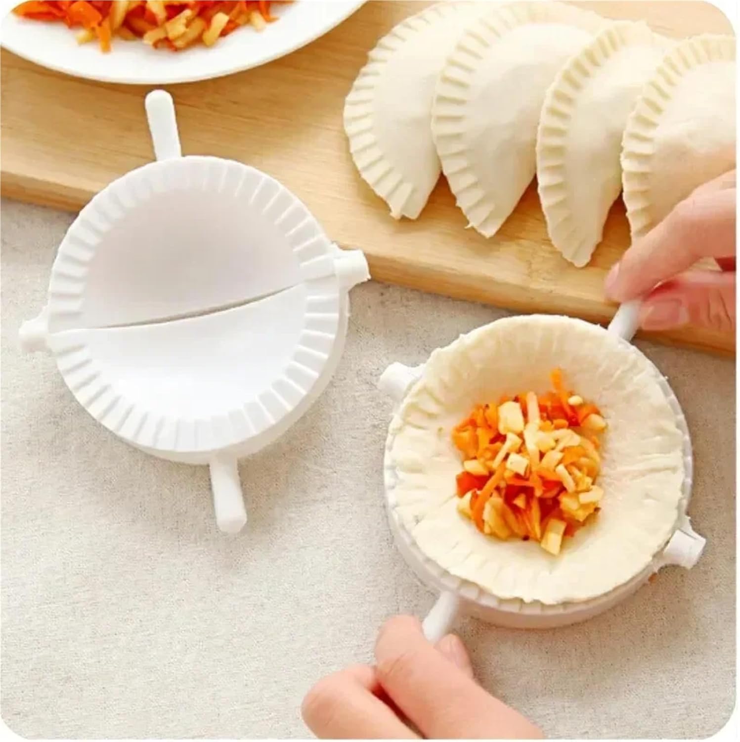 3PCS Dumpling Molds Press Ravioli Dough Pastry Pie DIY Easy Mould Kitchen Gadgets(9CM)
