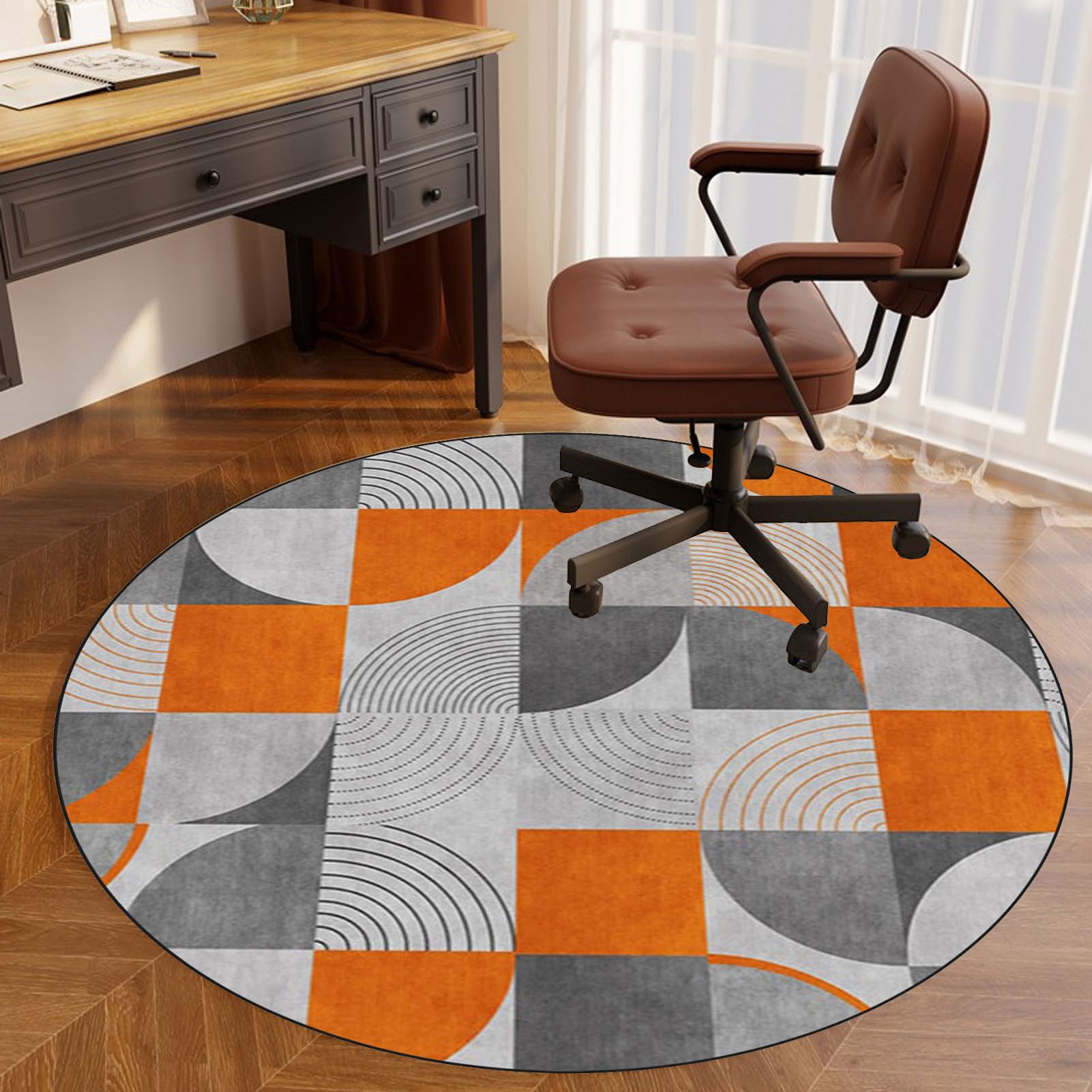 Tappetino Per Sedia Da Ufficio - Rotondo, Antiscivolo, 100cm, Proteggi Pavimento