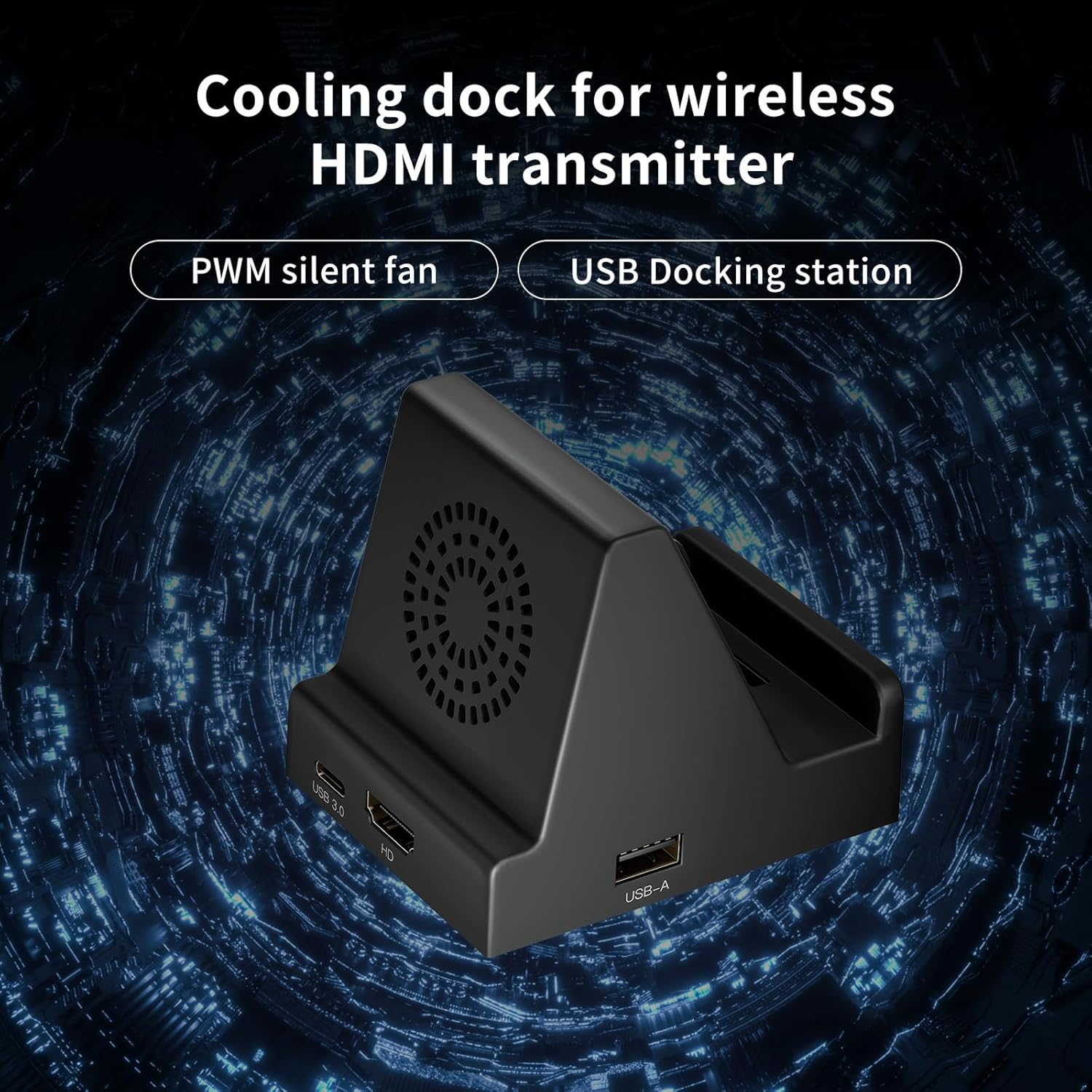 PeakDo Cooling Fan Dock Station for Wireless HDMI Transmitter Wireless Sender