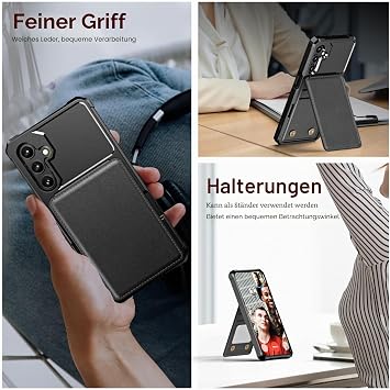 Ysnzaq Wallet Case for Samsung Galaxy A56 ZM Black Militärschutz Stoßfeste Handyhülle mit Kartenfächern Standfuntion Case Cover mit Kartenfach für Samsung Galaxy A56 / A36