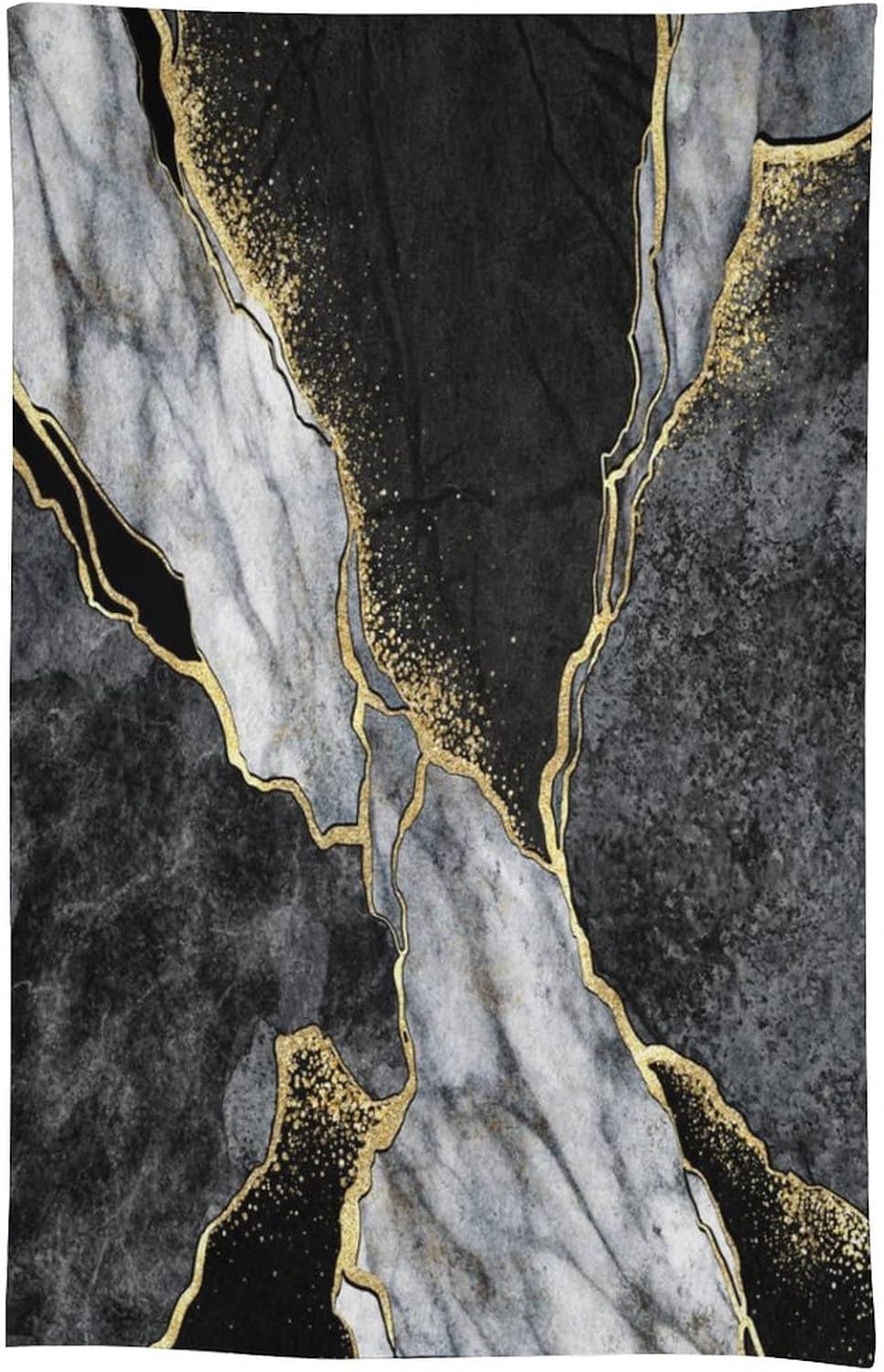 Marble Waterproof Tablecloth,Abstract Black and Grey Marble Gold Foil Texture Reusable Oil-Proof Table Cover for Kitchen Dining Room Party Holiday Celebration Rectangle-60 x90