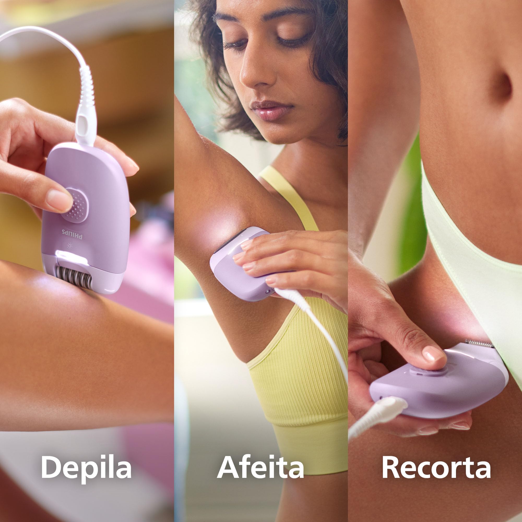 Philips Depiladora Serie 4000, depiladora con cable para el cuerpo y la zona del bikini, depila, afeita y recorta, dispositivo para eliminar el vello para mujeres, BRE257/00