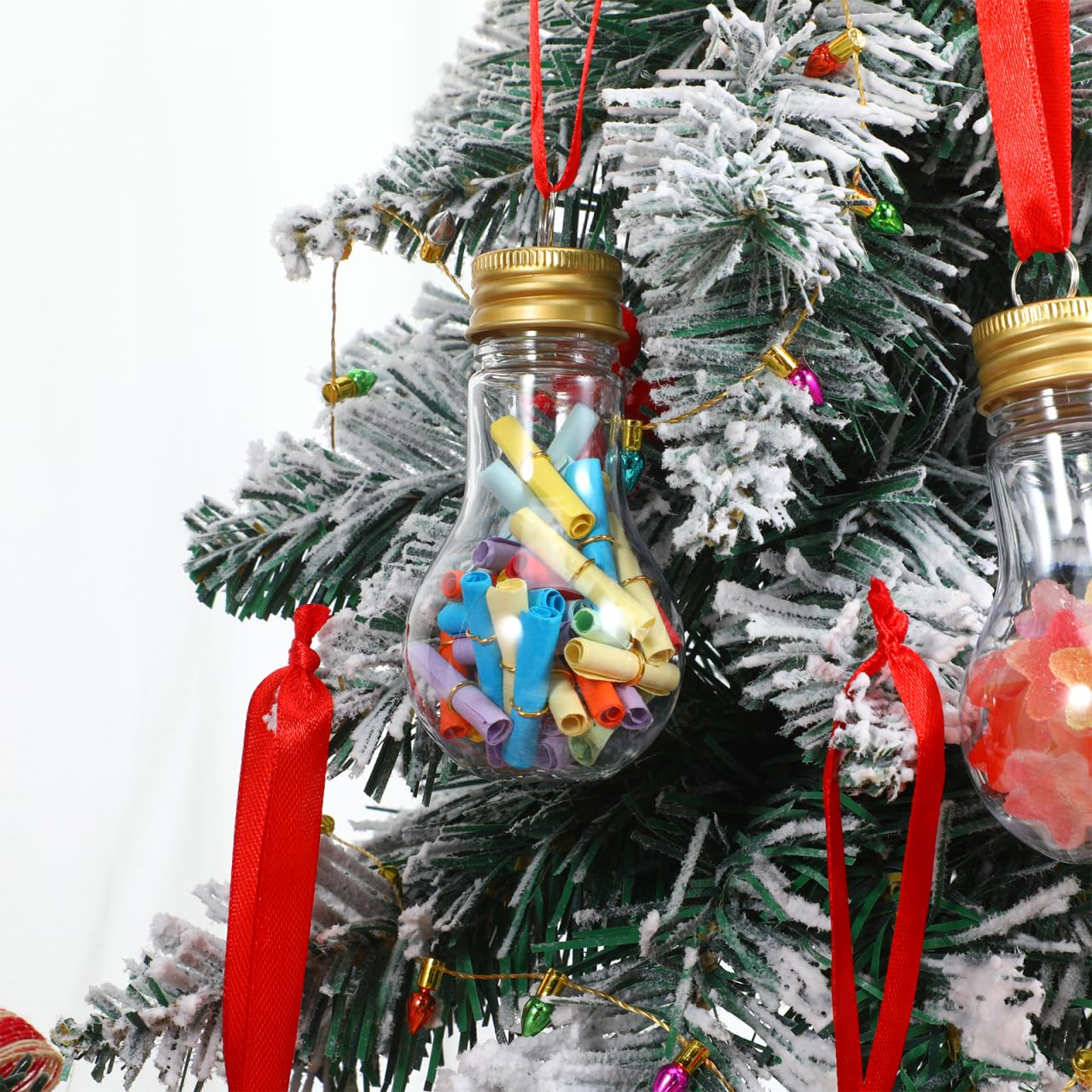 BESTOYARD 25 Stück Weihnachtskugeln zum Aufhängen, Durchsichtige, Befüllbare Schnapskugeln aus Kunststoff für Heimwerkerprojekte, Partys, Heimdekorationen, Weihnachtsbaum-hängedekorationen, 50 Ml