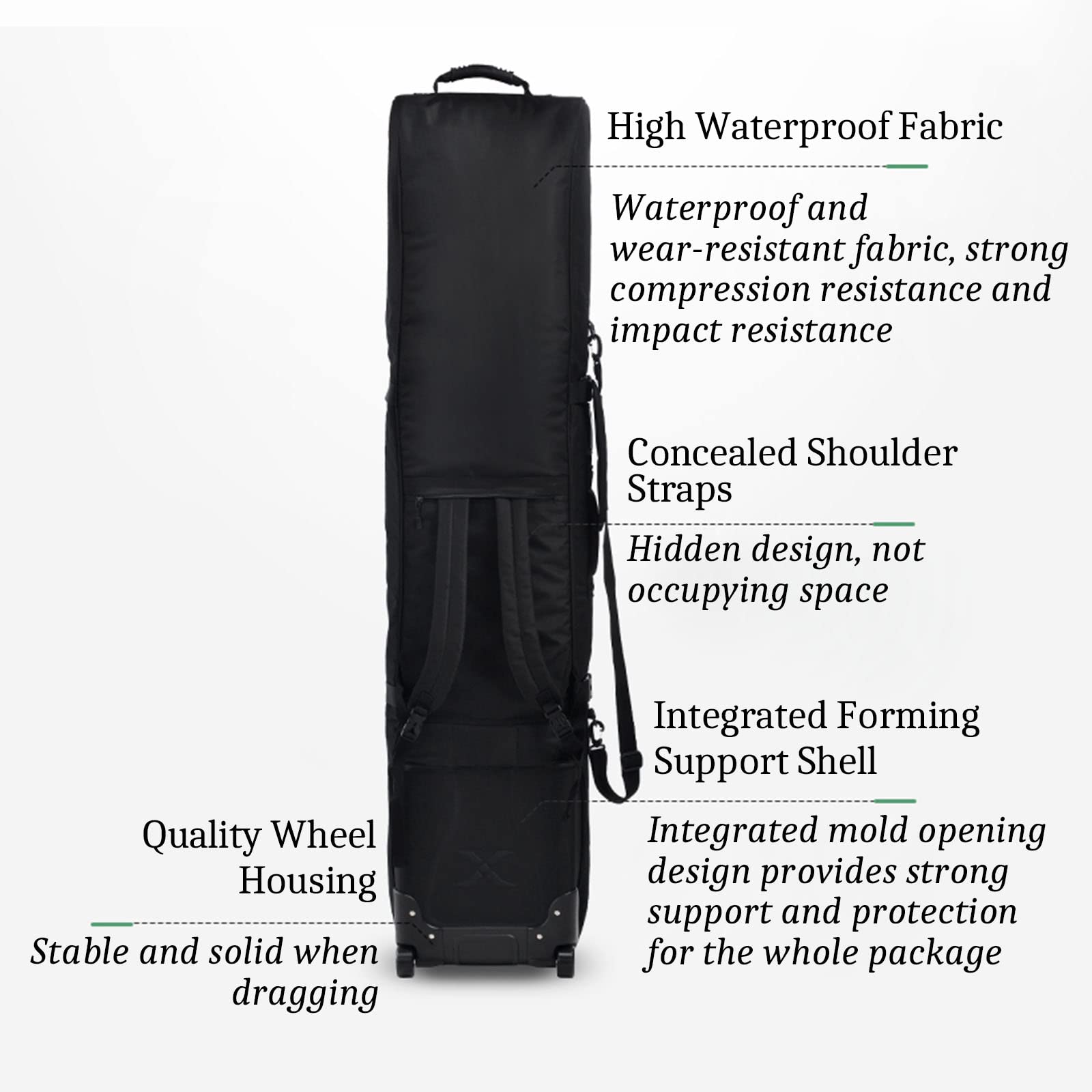Borsa da Snowboard Portatile Multifunzione con Ruote, Scarponi da Sci Multi-Scomparto Impermeabile e Borsa per Casco, Separazione Bagnato e Asciutto, per Uomini Donne e G