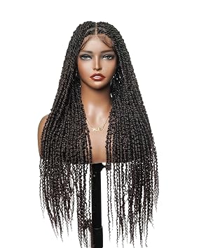JALIZA Super Lightweight Passion Twist 28" HD Full Lace Braided Wig 100 Strands Natural Black