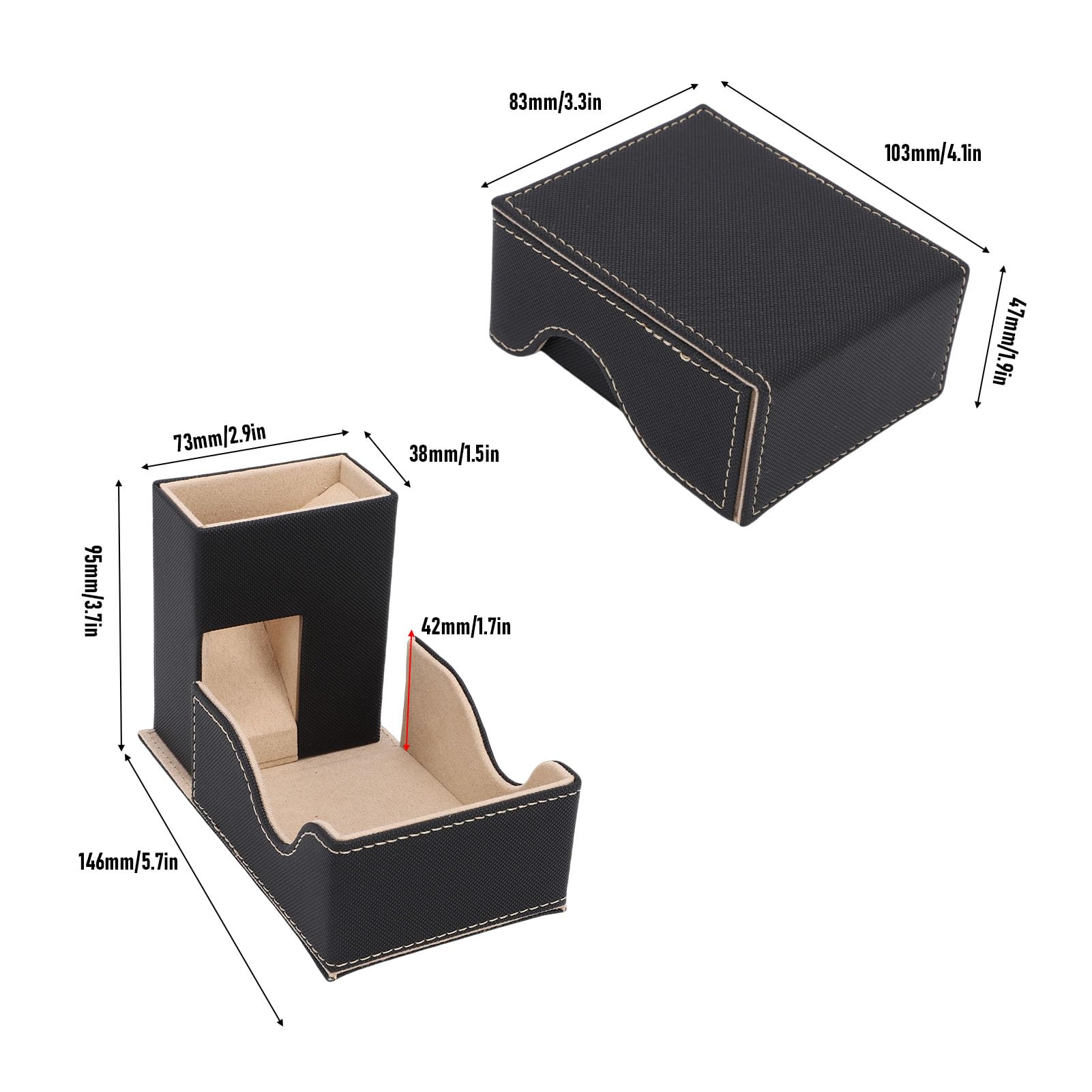 Cocoarm Torre de Dados Plegable, Torre de Rodamiento Magnética en Piel PU con Forro de Terciopelo para Juegos de Mesa D&D RPG (Oro Negro)