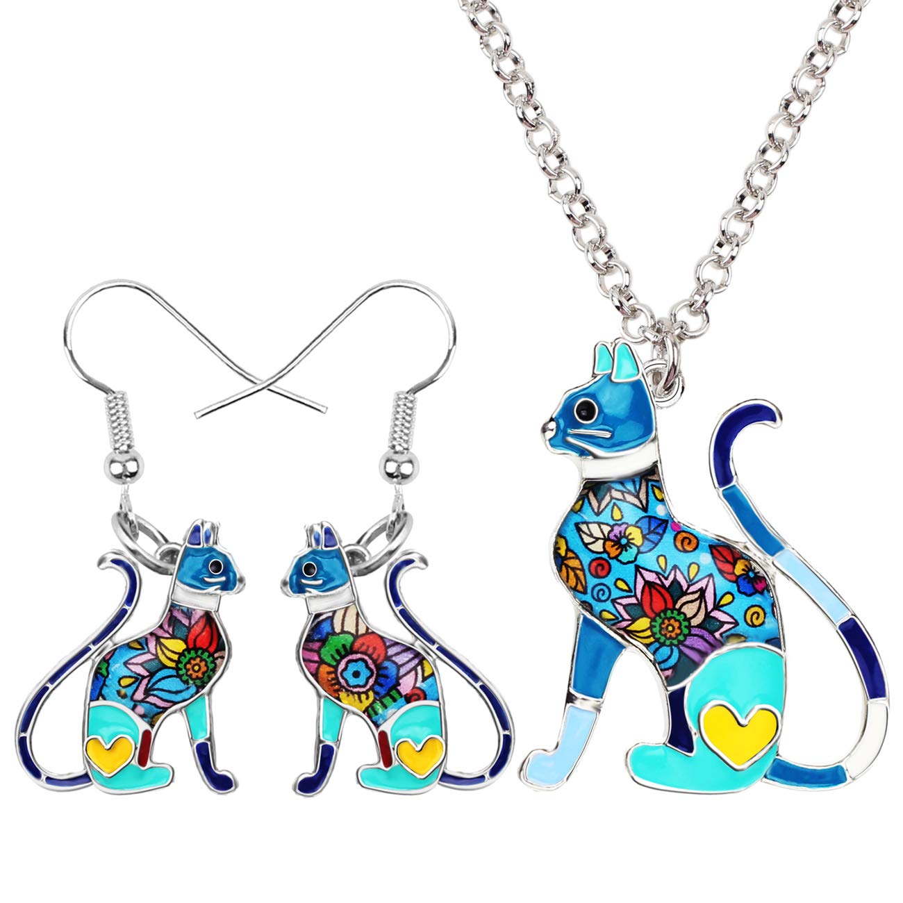 Juego de joyas de gato para lucir en reuniones con amigas y paseos 8