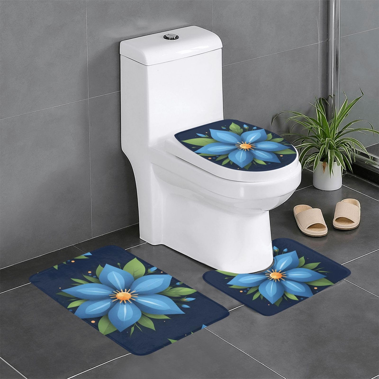 Tapis de salle de bain bleu YYHWHJDE pour créer une ambiance sereine et moderne chez vous