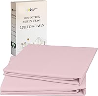 Vista 17 de California Design Den Juego de 2 fundas de almohada estándar tamaño Queen - 100% algodón, juego de 2 fundas de satén suave, se adapta a almohadas